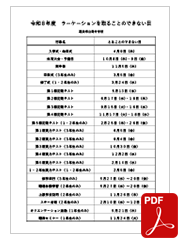 �N�ԍs���\��